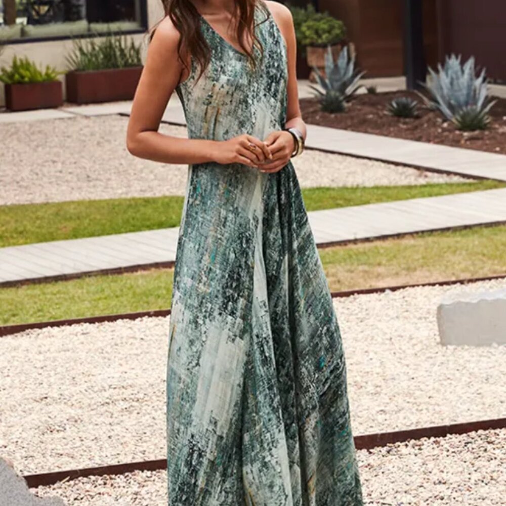 Johnny Was Pete & Greta Women's Size L Silk Maxi Dress Multicolor NEW